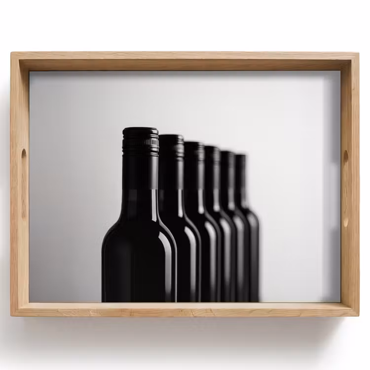 Wijnflessen - Zwart - Minimalistisch Dienblad Rechthoek middel -z3d_shopping