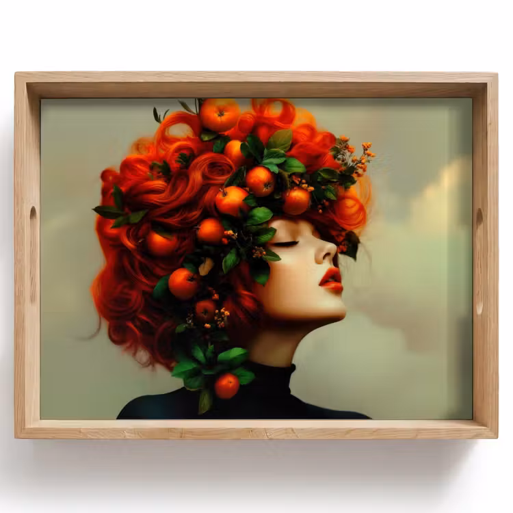 Vrouw - Appels - Rood - Bladeren Dienblad Rechthoek middel -z3d_shopping
