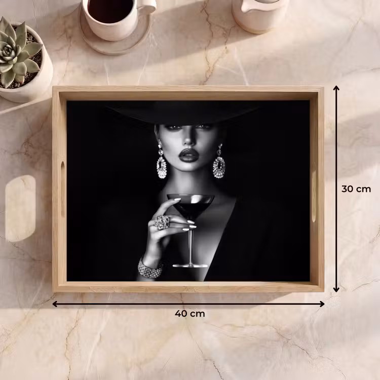 Vrouw - Cocktail - Chic Dienblad Rechthoek middel -USP_Formaat
