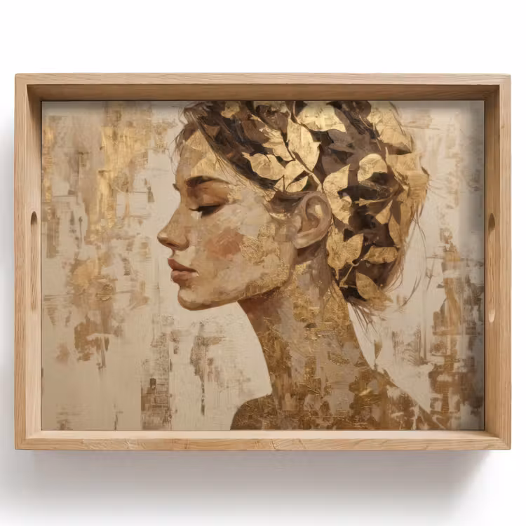 Vrouw - Goud - Abstract - Textuur Dienblad Rechthoek middel -z3d_shopping