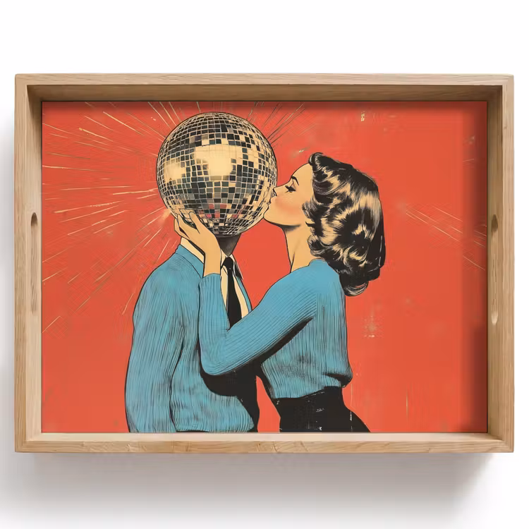 Vrouw - Retro - Discobal - Kus Dienblad Rechthoek middel -z3d_shopping