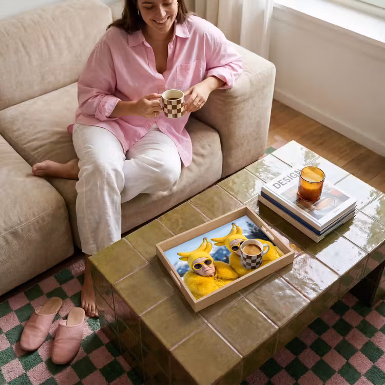 Vrouwen - Bananen - Geel Dienblad Rechthoek middel -sfeer3