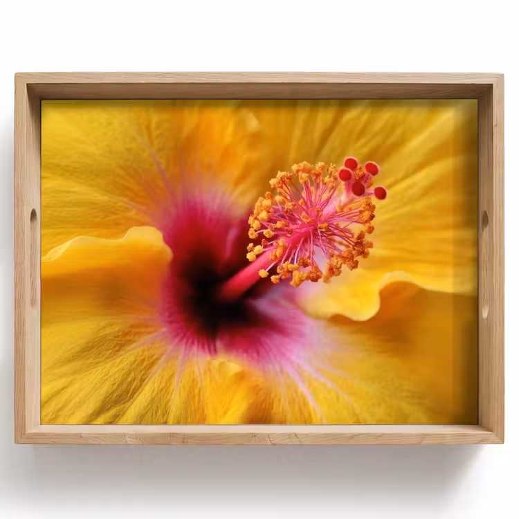 Geel - Hibiscus - Tropisch Dienblad Rechthoek middel -z3d_shopping