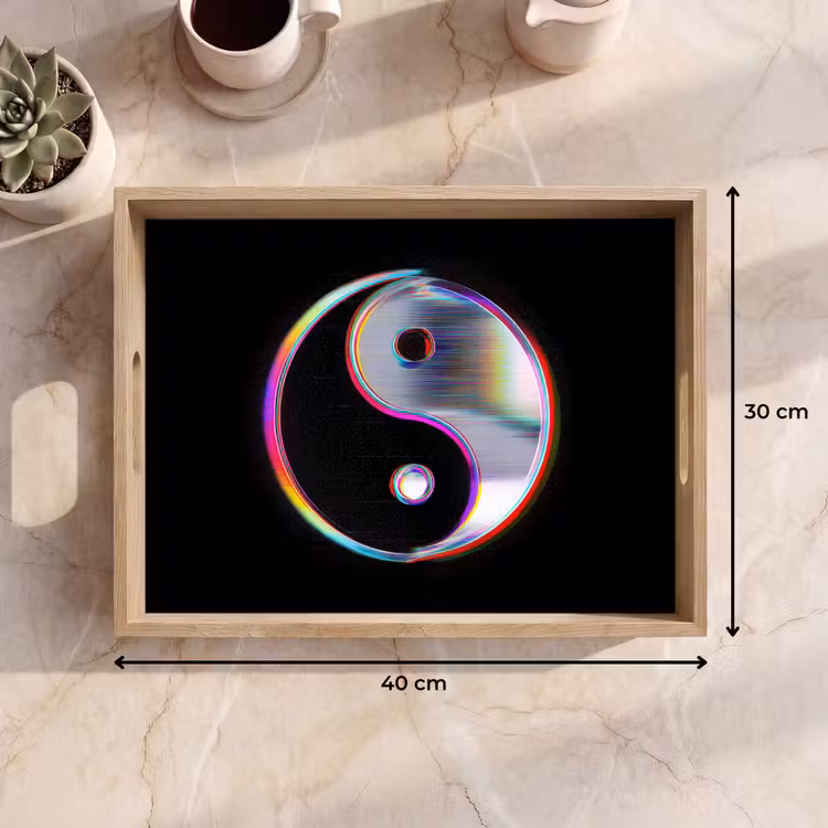 Yin-Yang - Cirkel - Regenboog Dienblad Rechthoek middel -USP_Formaat