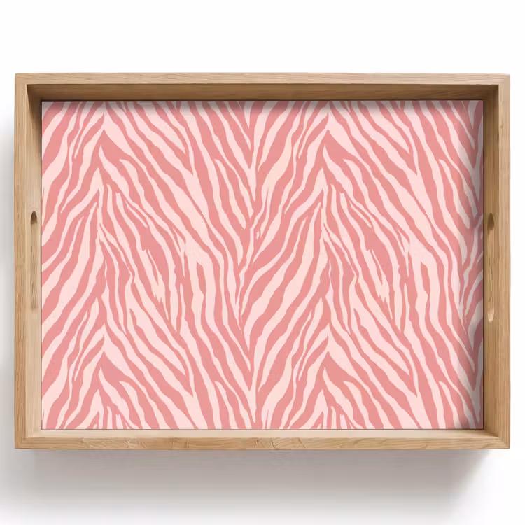 Zebra - Print - Roze Dienblad Rechthoek middel 911 -z3d_shopping