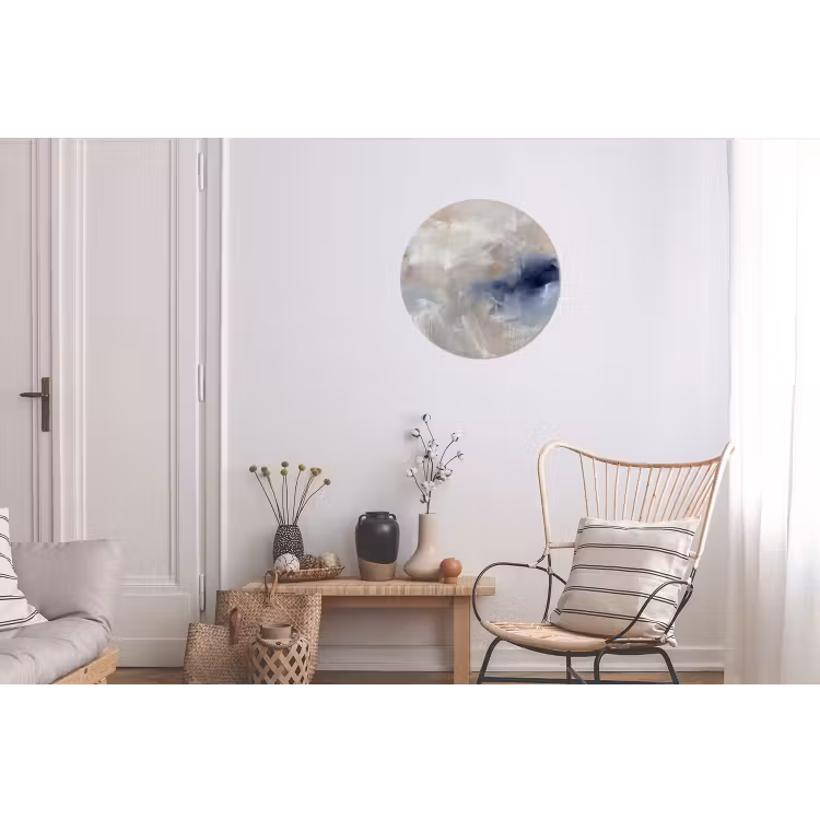 Abstract - Wolken - Sfeer - Modern - Beige Wandcirkel aluminium klein -woonkamer
