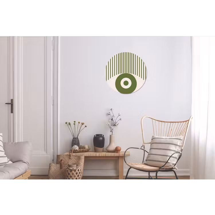 Abstract - Oog - Strepen - Modern - Groen Wandcirkel aluminium klein -woonkamer