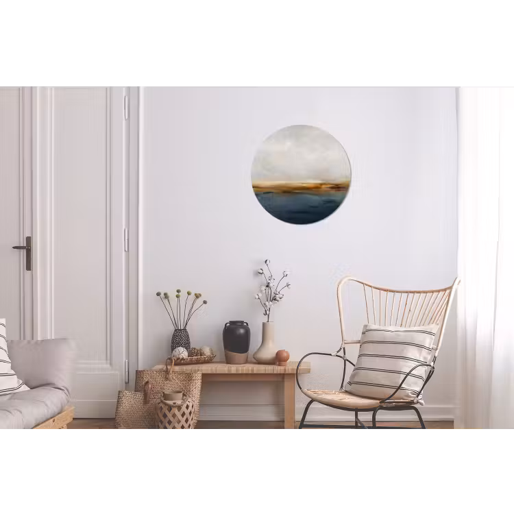 Abstract - Horizon - Water - Modern - Beige Wandcirkel aluminium klein -woonkamer