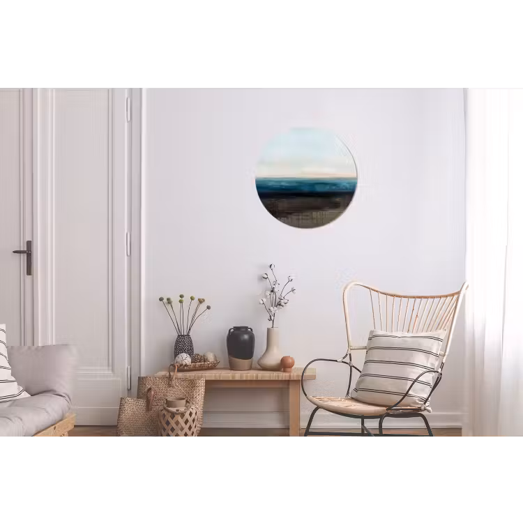 Abstract - Landschap - Horizon - Blauw - Modern Wandcirkel aluminium klein -woonkamer