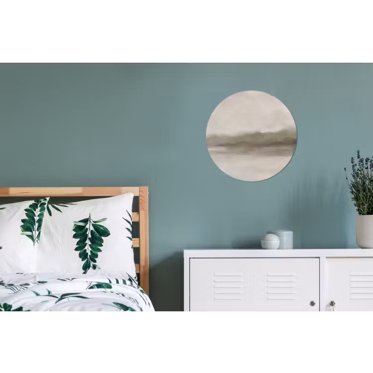 Abstract - Landschap - Nevel - Modern - Grijs Wandcirkel aluminium klein -slaapkamer