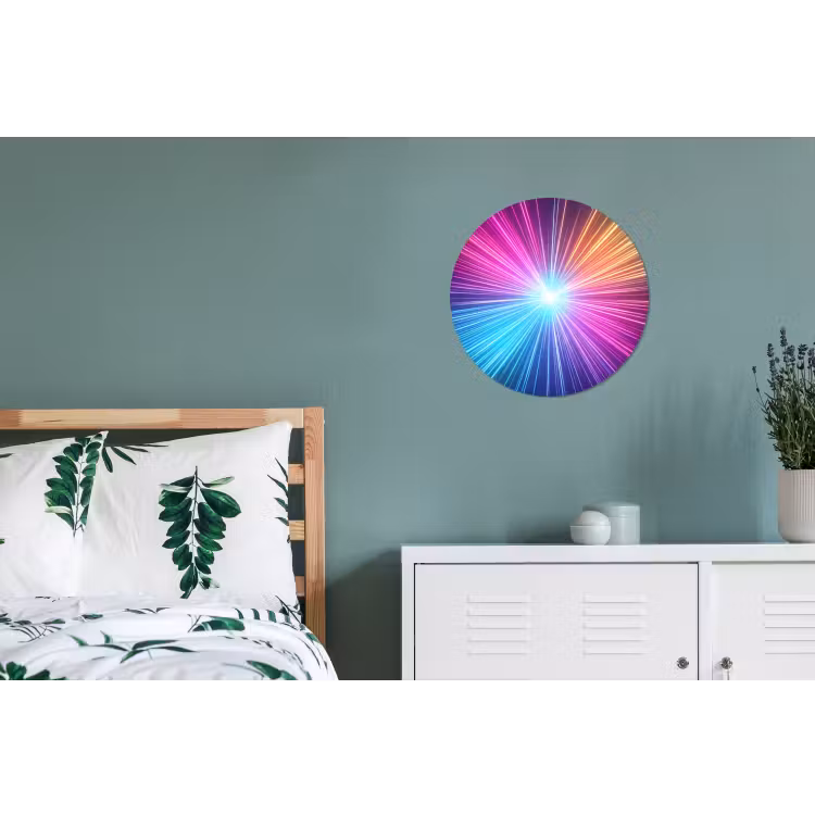 Abstract - Light - Burst - Modern - Colorful Wandcirkel aluminium klein -slaapkamer