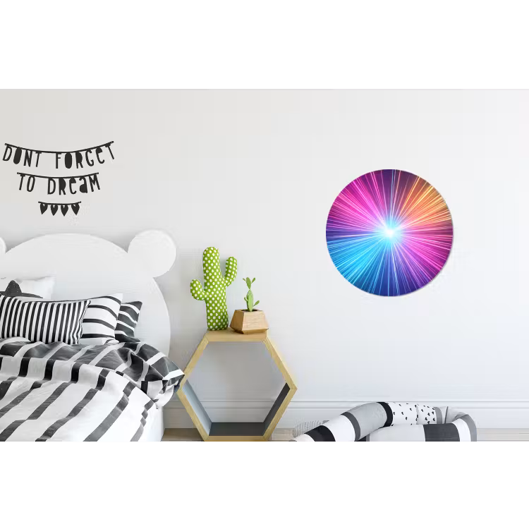 Abstract - Light - Burst - Modern - Colorful Wandcirkel aluminium klein -kinderkamer