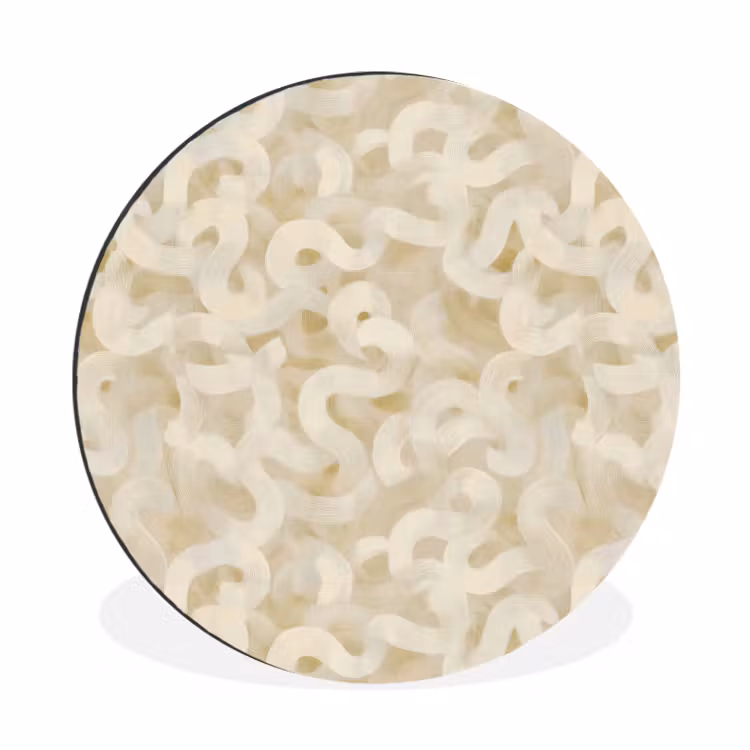 Abstract - Lijnen - Beige Wandcirkel aluminium klein 190 -3d