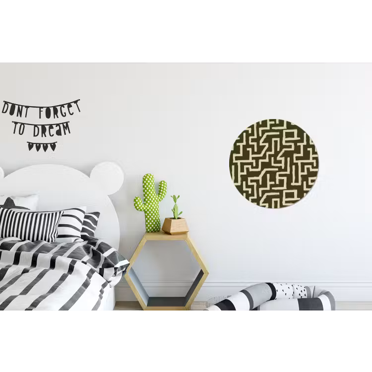 Abstract - Lijnen - Groen Wandcirkel aluminium klein 190 -kinderkamer