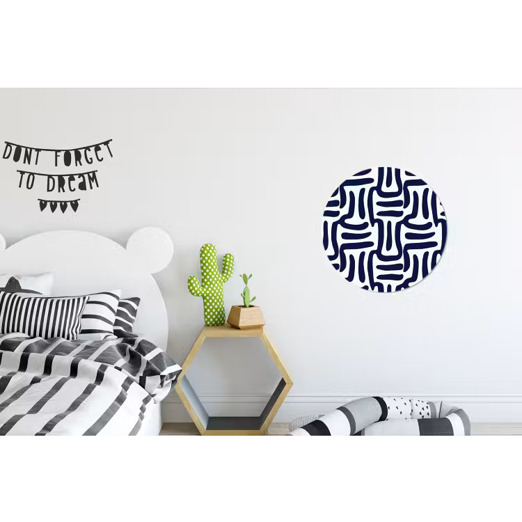 Abstract - Modern - Blauw Wandcirkel aluminium klein 190 -kinderkamer