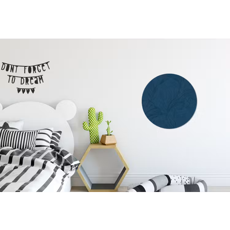 Abstract - Patroon - Donkerblauw - Elegant Wandcirkel aluminium klein 190 -kinderkamer