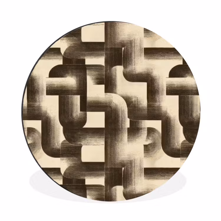 Abstract - Retro - Zwart Wandcirkel aluminium klein 190 -3d