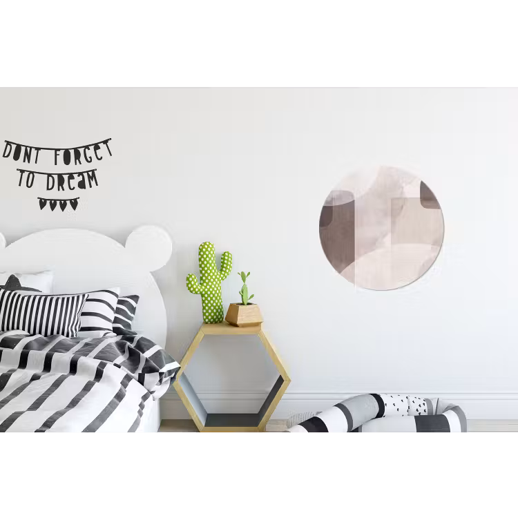 Wall circle - Aluminum - Abstract Shapes - Beige - Abstracte vormen - Beige Wandcirkel aluminium klein