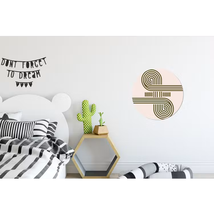 Abstract - Vormen - Modern - Groen Wandcirkel aluminium klein -kinderkamer