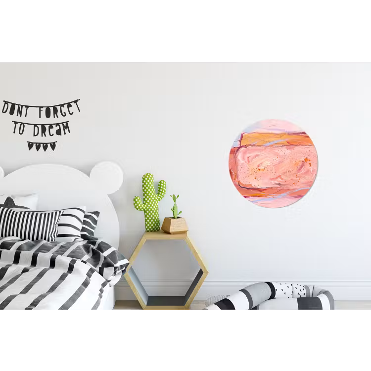 Abstract - Vormen - Modern - Roze Wandcirkel aluminium klein -kinderkamer