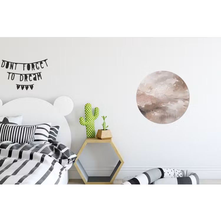 Abstract - Textuur - Kunst - Modern - Beige Wandcirkel aluminium klein -kinderkamer