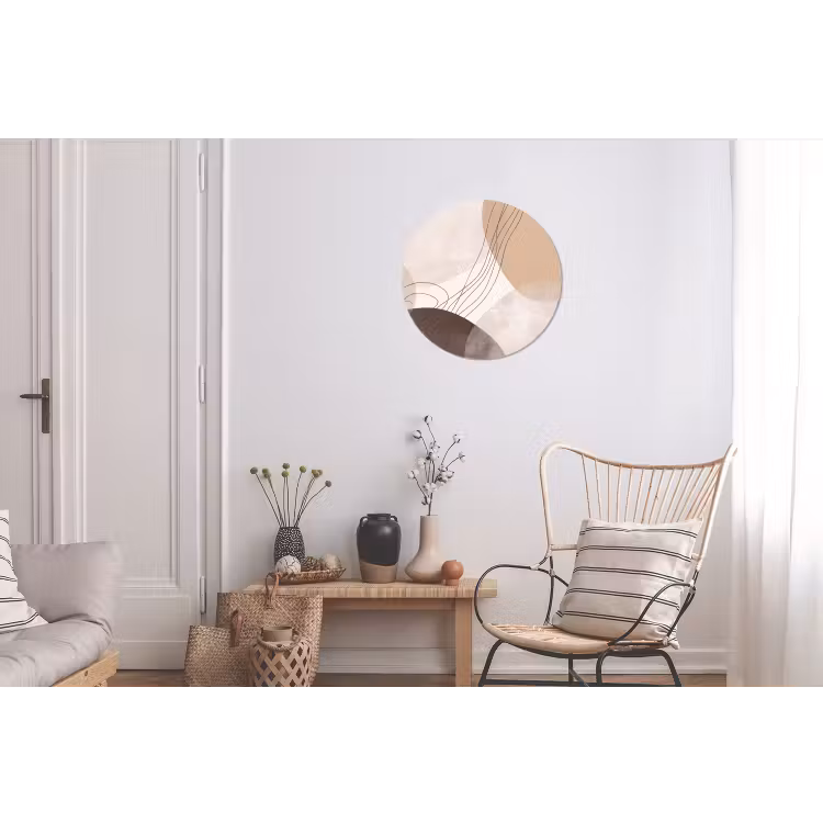 Wall circle - Aluminum - Abstraction - Beige - Modern - Abstractie - Beige - Modern Wandcirkel aluminium klein