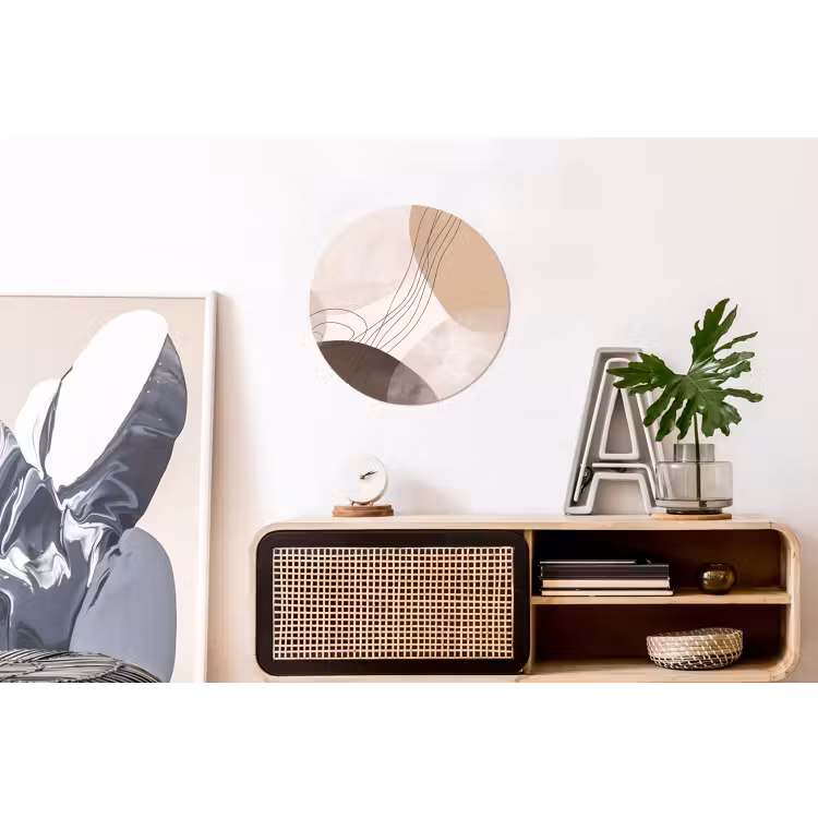 Wall circle - Aluminum - Abstraction - Beige - Modern - Abstractie - Beige - Modern Wandcirkel aluminium klein