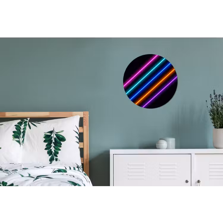 Esthetiek - Retro - Neon Wandcirkel aluminium klein -slaapkamer