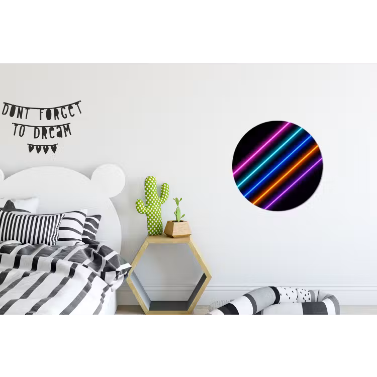 Esthetiek - Retro - Neon Wandcirkel aluminium klein -kinderkamer