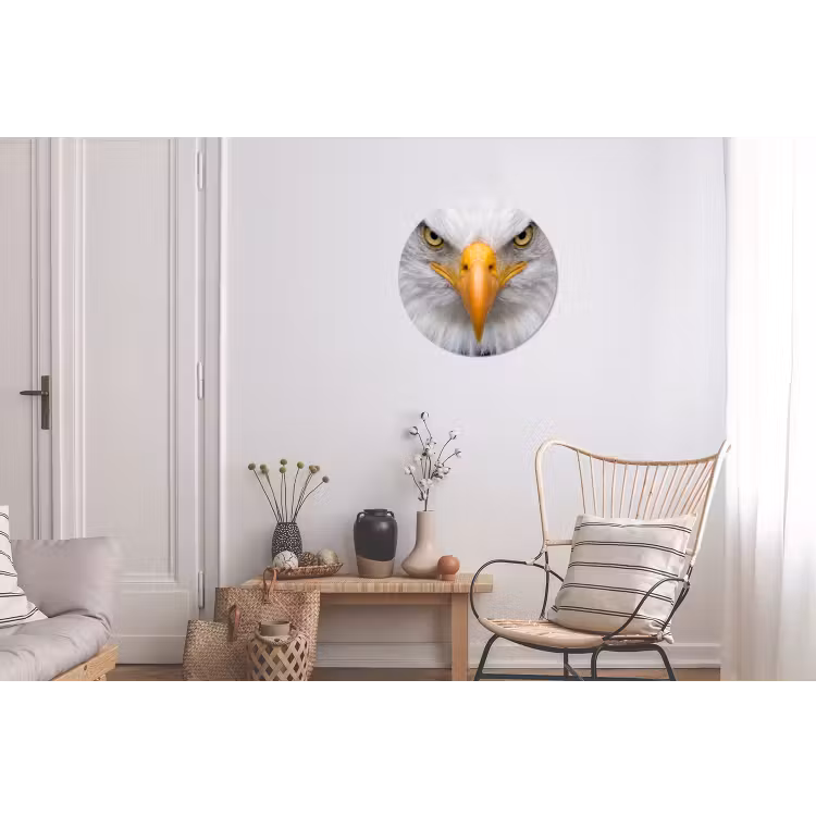 Amerikaans - Zeearend - Portret - Geel Wandcirkel aluminium klein -woonkamer