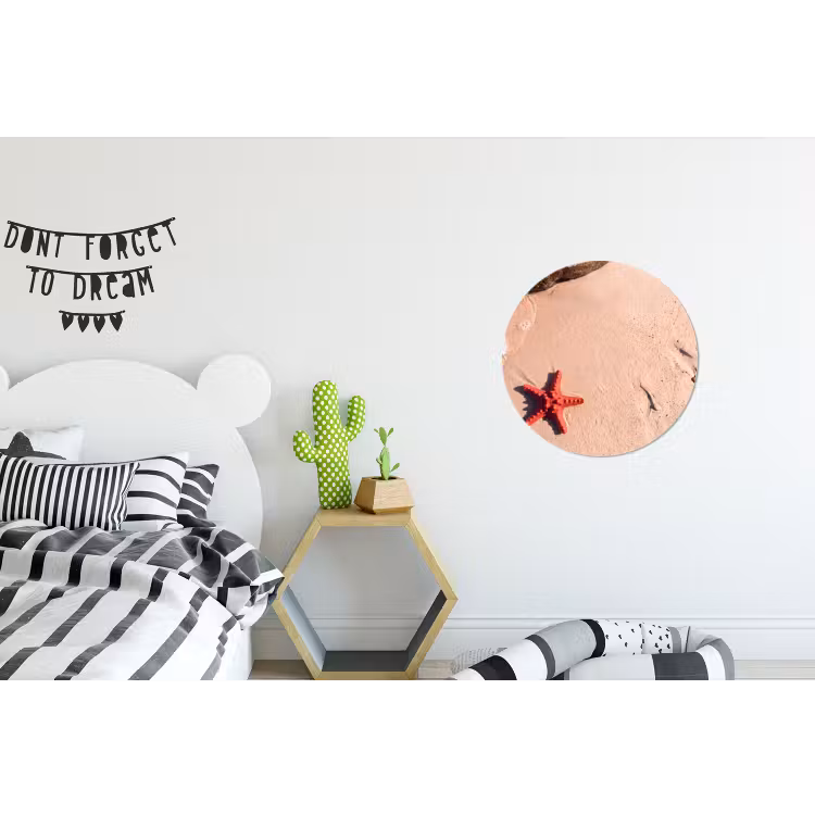 Dieren - Strand - Zee - Natuur - Rood Wandcirkel aluminium klein -kinderkamer