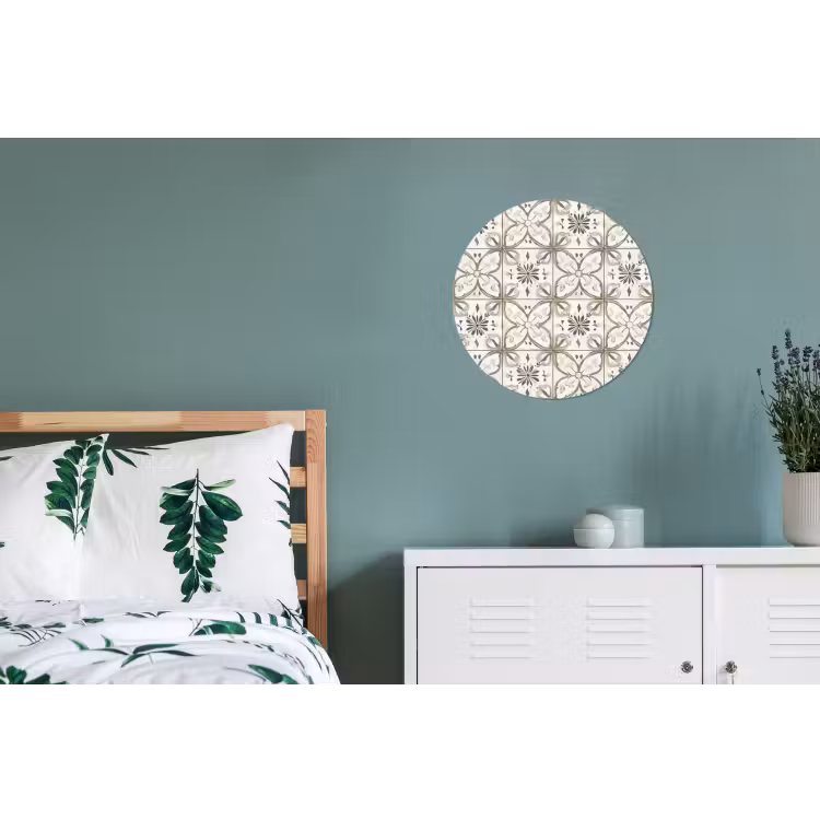 Antiek - Tegel - Beige Wandcirkel aluminium klein 190 -slaapkamer