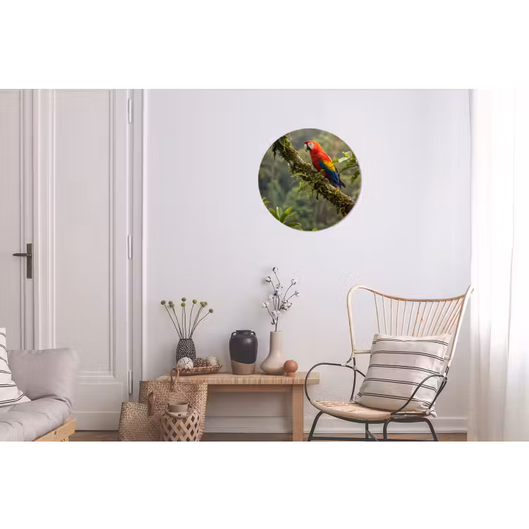 Ara - Jungle - Rood Wandcirkel aluminium klein -woonkamer