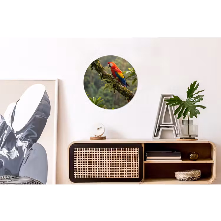 Ara - Jungle - Rood Wandcirkel aluminium klein -kantoor