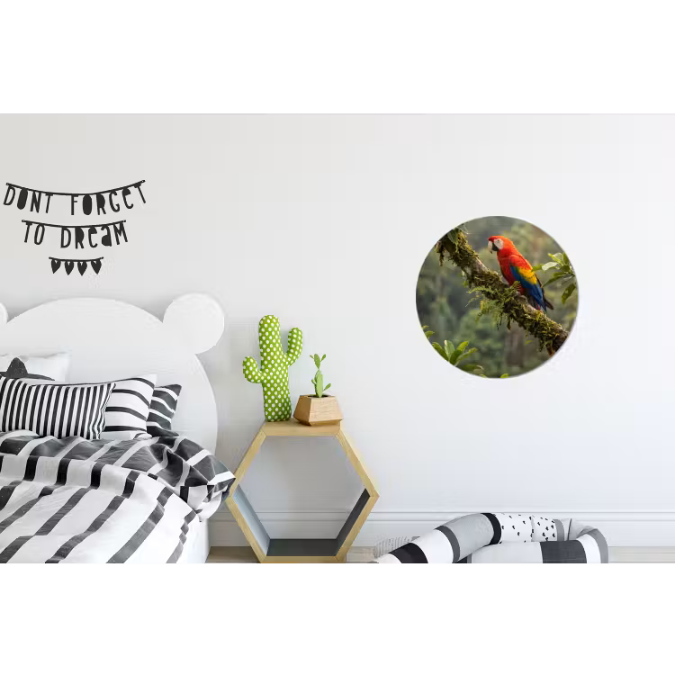 Ara - Jungle - Rood Wandcirkel aluminium klein -kinderkamer