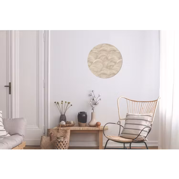 Bogen - Patroon - Beige Wandcirkel aluminium klein 190 -woonkamer