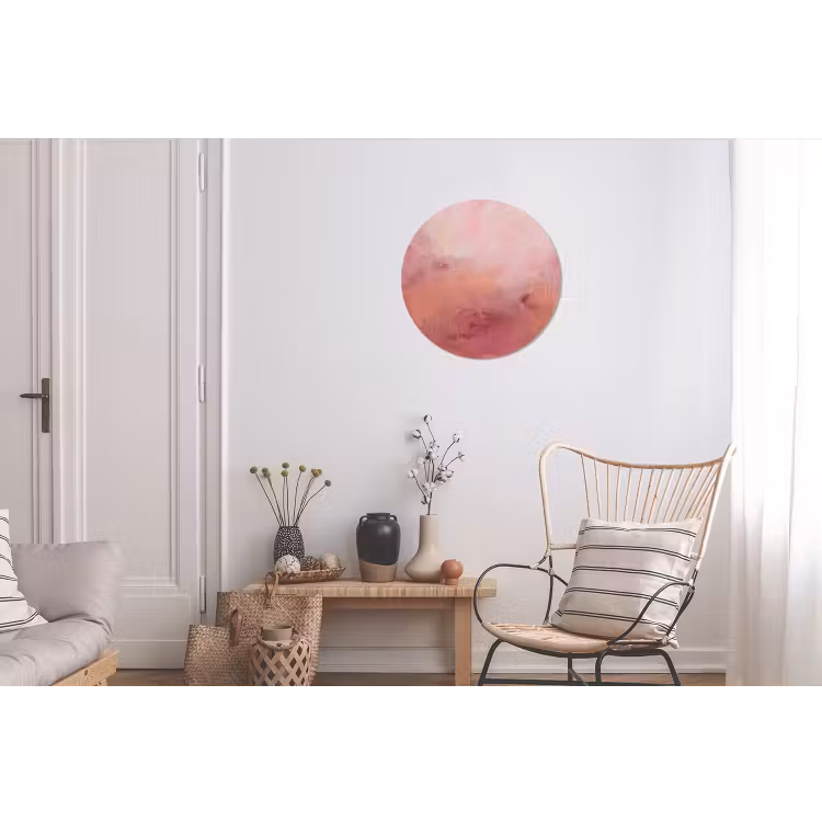 Kunst - Vloeiend - Pastel - Abstract Wandcirkel aluminium klein -woonkamer