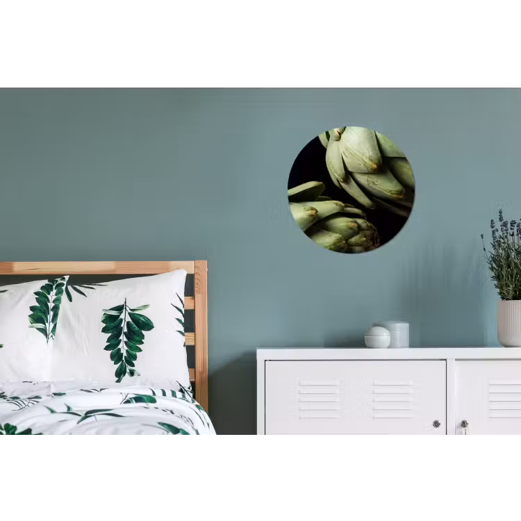 Wall circle - Aluminum - Artichoke - Green - Food - Artisjok - Groen - Eten Wandcirkel aluminium klein