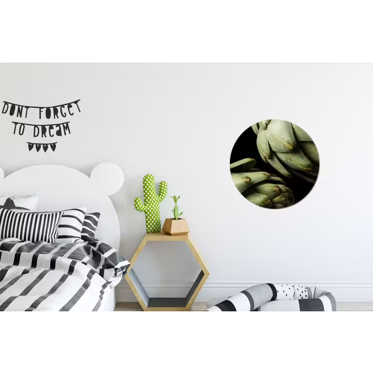Wall circle - Aluminum - Artichoke - Green - Food - Artisjok - Groen - Eten Wandcirkel aluminium klein