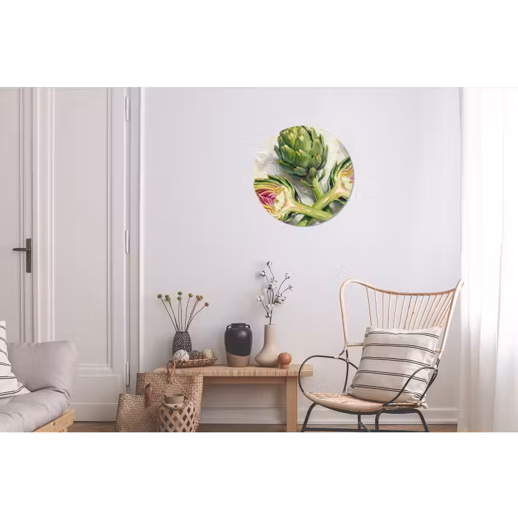 Wall circle - Aluminum - Artichoke - Lemon - Food - Artisjok - Citroen - Eten Wandcirkel aluminium klein