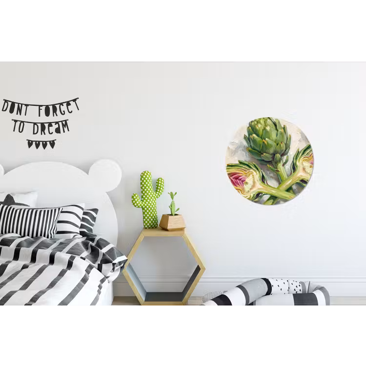 Wall circle - Aluminum - Artichoke - Lemon - Food - Artisjok - Citroen - Eten Wandcirkel aluminium klein