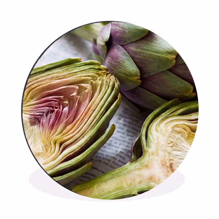 Wall circle - Aluminum - Artichoke - Sliced - Food - Artisjok - Doorgesneden - Eten Wandcirkel aluminium klein