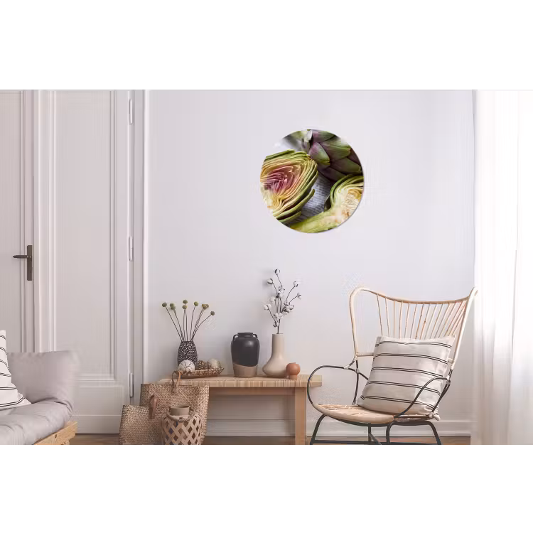 Wall circle - Aluminum - Artichoke - Sliced - Food - Artisjok - Doorgesneden - Eten Wandcirkel aluminium klein