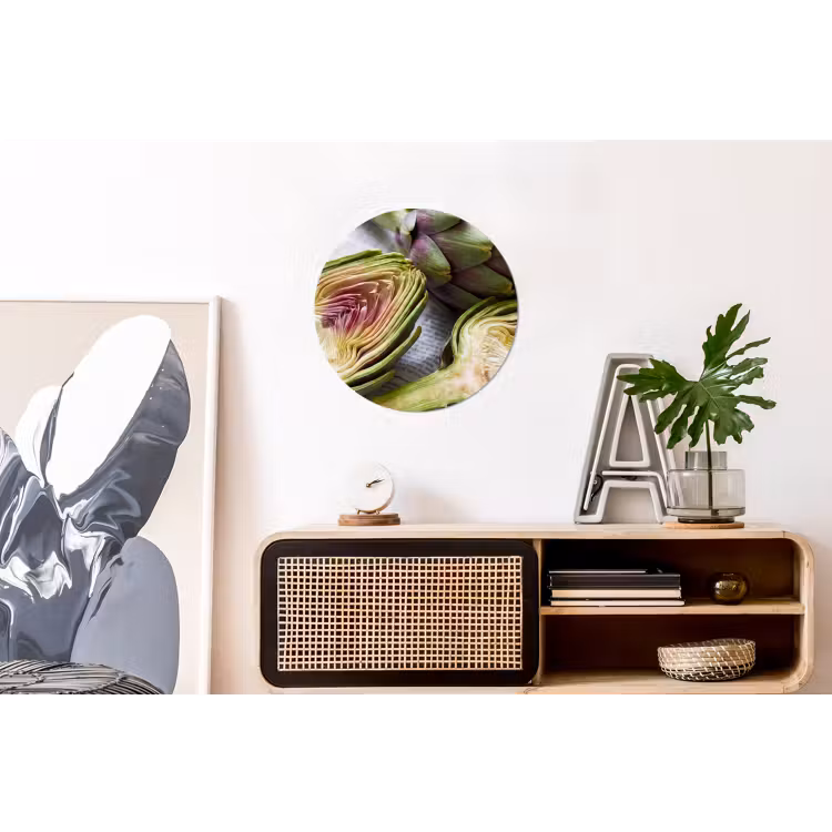 Wall circle - Aluminum - Artichoke - Sliced - Food - Artisjok - Doorgesneden - Eten Wandcirkel aluminium klein
