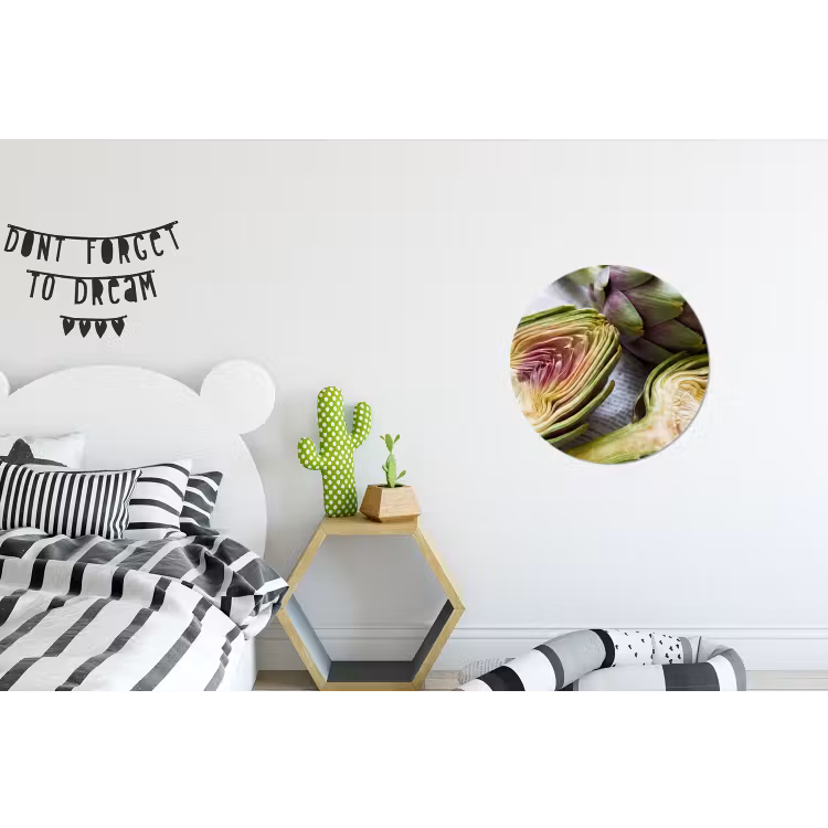 Wall circle - Aluminum - Artichoke - Sliced - Food - Artisjok - Doorgesneden - Eten Wandcirkel aluminium klein