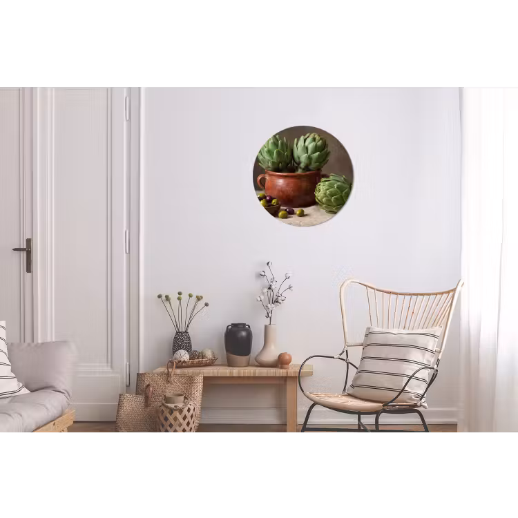 Wall circle - Aluminum - Artichokes - Olives - Food - Artisjokken - Olijven - Eten Wandcirkel aluminium klein