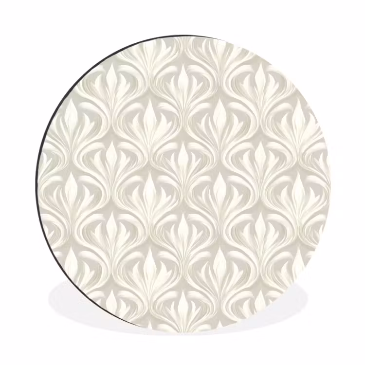 Barok - Patroon - Beige Wandcirkel aluminium klein 190 -3d