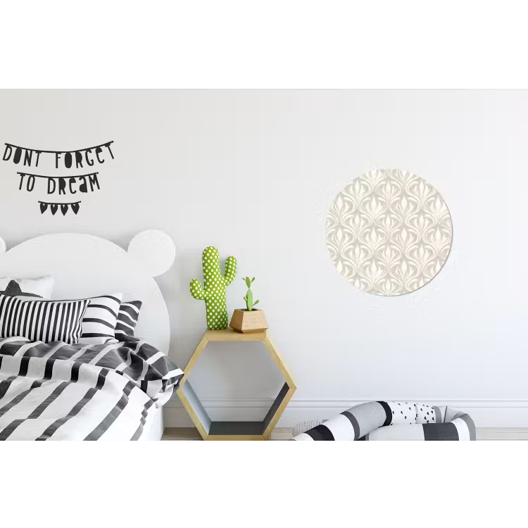 Barok - Patroon - Beige Wandcirkel aluminium klein 190 -kinderkamer