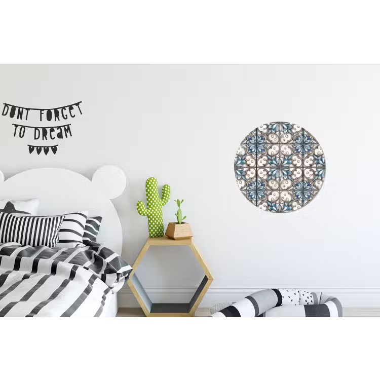 Barok - Tegel - Kleurrijk Wandcirkel aluminium klein 190 -kinderkamer