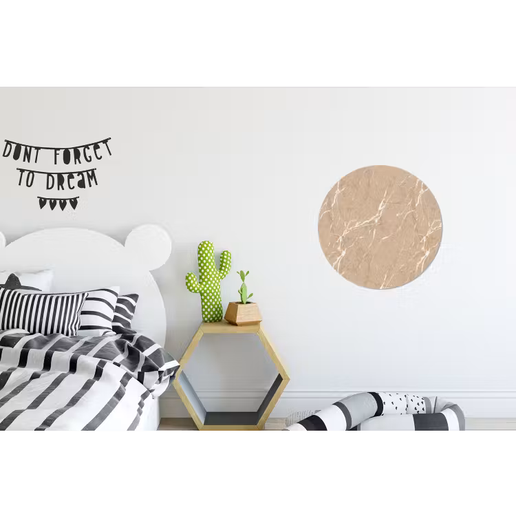 Beige - Marmer - Organisch - Wit Wandcirkel aluminium klein 190 -kinderkamer